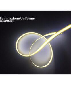 24V Bobina Striscia Striscia LED COB 14W/M 120LM/W 1700LM/M CRI 90 Bianco Freddo 6000K 5 Metri IP20 No Puntini