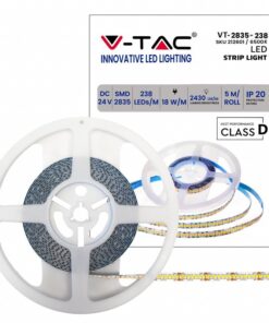 24V Bobina Striscia Led 6500K 18W/M 1190 smd 2835 135LM/W 2430LM/M IP20 5 Metri SKU-212601