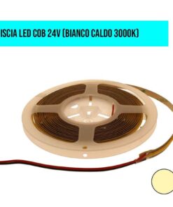 Bobina Striscia LED COB 528 24V, 10W/M, Dimmerabile PWM, Tagliabile Ovunque, IP20, Efficienza 95lm/W, CRI>90, CE, Durata 30000 Ore, 3000K Bianco Caldo MS12633