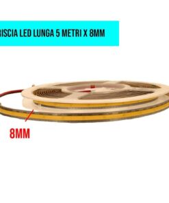 Bobina Striscia LED COB 528 24V, 10W/M, Dimmerabile PWM, Tagliabile Ovunque, IP20, Efficienza 95lm/W, CRI>90, CE, Durata 30000 Ore, 3000K Bianco Caldo MS12633