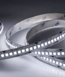 Striscia LED SMD 2835 24V, 5 Metri, Larga 10mm, Neutro 4000K, Super Luminoso 24W/M 4000LM/M 160LM/W 240SMD/M, Dimmerabile PWM, Tagliabile ogni 33mm, IP20, CRI>80