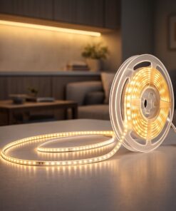 Bobina Striscia Led Slim da 4mm, 24V 16W/M 160SMD/M, Bianco Caldo 3000K, Tagliabile ogni 5cm da 8 SMD 2216, IP20, Efficienza 110lm/W, CRI>90