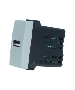 Modulo Presa Caricatore USB 5V 2,1A Colore GRIGIO Compatibile Con Bticino Living International