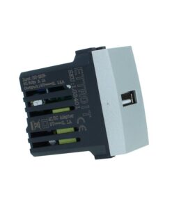 Modulo Presa Caricatore USB 5V 2,1A Colore GRIGIO Compatibile Con Bticino Living International