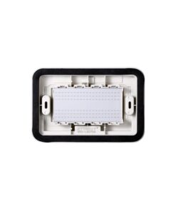 Placca con Coperchio Supporto Stango Idrobox IP55 Compatibile Con Bticino Living Light 4P Grigio