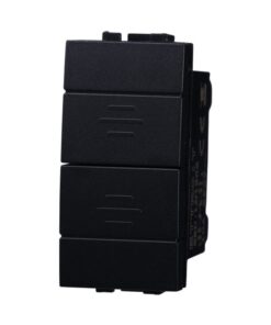 Pulsante Saliscendi Commutatore 2P 10A Tapparelle Colore Nero Compatibile Con Bticino Living International