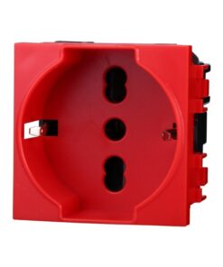 Presa Schuko 2P+T 16A Colore ROSSO Compatibile Con Bticino Living International
