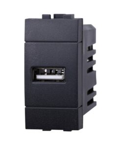 Modulo Presa Caricatore USB 5V 2,1A Colore Nero Compatibile Con Bticino Living International