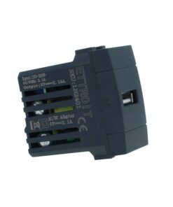 Modulo Presa Caricatore USB 5V 2,1A Colore Nero Compatibile Con Bticino Living International