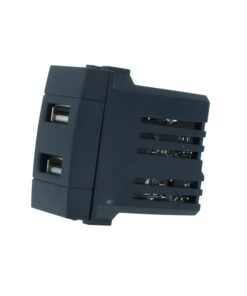 Modulo Presa Caricatore USB 5V 2,1A 2 Porte USB-A Colore Nero Compatibile Con Bticino Living International