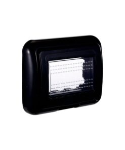 Placca con Coperchio Supporto Stango Idrobox IP55 Compatibile Con Bticino Living Light 3P Nero
