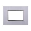 Placca In Vetro Serie Space 3P Colore Bianco Compatibile Con Bticino Living Light