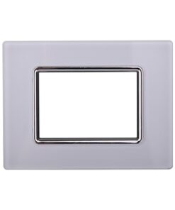 Placca In Vetro Serie Space 3P Colore Bianco Compatibile Con Bticino Living Light