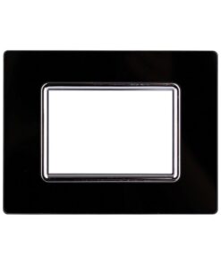 Placca In Vetro Serie Space 3P Colore Nero Compatibile Con Bticino Living Light