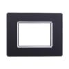 Placca In Vetro Serie Space 3P Colore Acciaio Scuro Compatibile Con Bticino Living Light