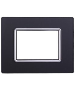 Placca In Vetro Serie Space 3P Colore Acciaio Scuro Compatibile Con Bticino Living Light