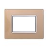 Placca In Vetro Serie Space 3P Colore Oro Compatibile Con Bticino Living Light