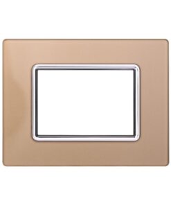 Placca In Vetro Serie Space 3P Colore Oro Compatibile Con Bticino Living Light