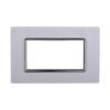 Placca In Vetro Serie Space 4P Colore Bianco Compatibile Con Bticino Living Light