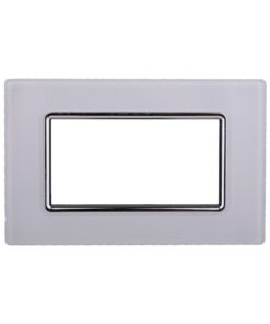 Placca In Vetro Serie Space 4P Colore Bianco Compatibile Con Bticino Living Light
