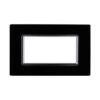 Placca In Vetro Serie Space 4P Colore Nero Compatibile Con Bticino Living Light