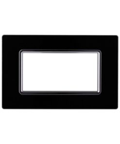 Placca In Vetro Serie Space 4P Colore Nero Compatibile Con Bticino Living Light