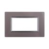 Placca In Vetro Serie Space 4P Colore Silver Compatibile Con Bticino Living Light