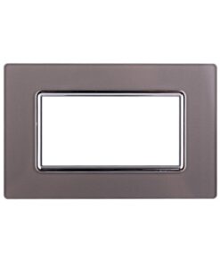Placca In Vetro Serie Space 4P Colore Silver Compatibile Con Bticino Living Light