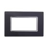 Placca In Vetro Serie Space 4P Colore Acciaio Scuro Compatibile Con Bticino Living Light
