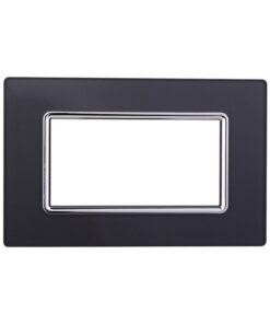 Placca In Vetro Serie Space 4P Colore Acciaio Scuro Compatibile Con Bticino Living Light