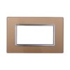 Placca In Vetro Serie Space 4P Colore Oro Compatibile Con Bticino Living Light
