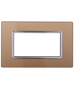 Placca In Vetro Serie Space 4P Colore Oro Compatibile Con Bticino Living Light