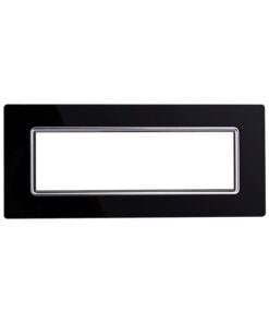 Placca In Vetro Serie Space 7P Colore Nero Compatibile Con Bticino Living Light