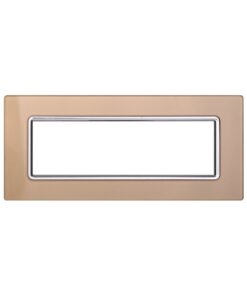 Placca In Vetro Serie Space 7P Colore Oro Compatibile Con Bticino Living Light