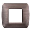 Placca Plastica Serie Space 2P Colore Bronzo Satinato Compatibile Con Bticino Living Light