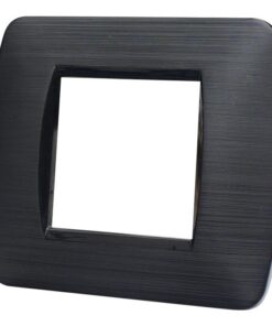 Placca Plastica Serie Space 2P Colore Nero Satinato Compatibile Con Bticino Living Light