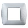 Placca Plastica Serie Space 2P Colore Silver Satinato Compatibile Con Bticino Living Light