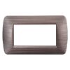 Placca Plastica Serie Space 4P Colore Bronzo Satinato Compatibile Con Bticino Living Light