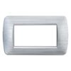Placca Plastica Serie Space 4P Colore Silver Satinato Compatibile Con Bticino Living Light