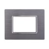 Placca In Alluminio Serie Space 3P Colore Silver Compatibile Con Bticino Living Light