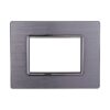 Placca In Alluminio Serie Space 3P Colore Silver Lucido Compatibile Con Bticino Living Light