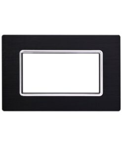 Placca In Alluminio Serie Space 4P Colore Nero Compatibile Con Bticino Living Light