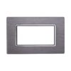 Placca In Alluminio Serie Space 4P Colore Silver Compatibile Con Bticino Living Light