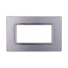 Placca In Alluminio Serie Space 4P Colore Silver Lucido Compatibile Con Bticino Living Light