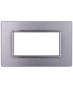 Placca In Alluminio Serie Space 4P Colore Silver Lucido Compatibile Con Bticino Living Light