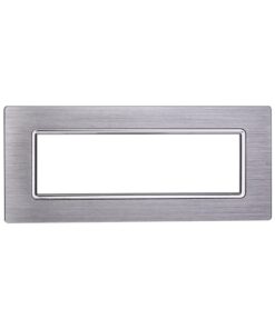 Placca In Alluminio Serie Space 7P Colore Silver Lucido Compatibile Con Bticino Living Light