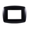 Placca Slim Serie Space 3P Colore Nero Compatibile Con Bticino Living Light