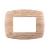Placca Slim Serie Space 3P Colore Legno Chiaro Compatibile Con Bticino Living Light