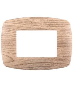 Placca Slim Serie Space 3P Colore Legno Chiaro Compatibile Con Bticino Living Light