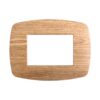 Placca Slim Serie Space 3P Colore Legno Scuro Compatibile Con Bticino Living Light